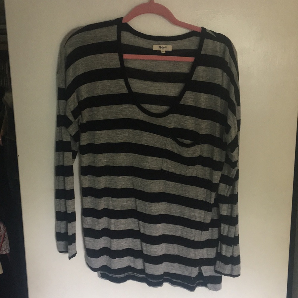 Black and Grey stripe Madewell top